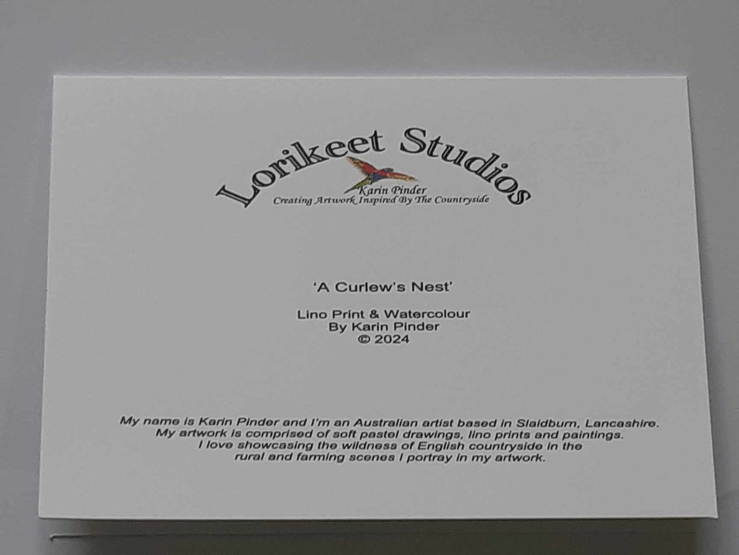 A Curlew's Nest 5 x 7 Inch Greeting Card