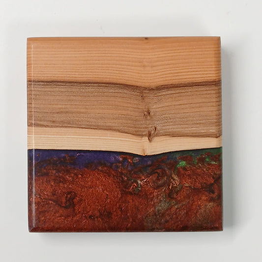 Yew Wood and Resin Coaster - Forest Resin Studio