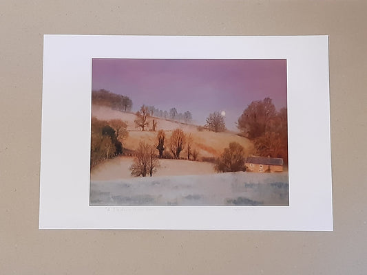 A Slaidburn Winter Dawn Lancashire Wall Fine Art Print