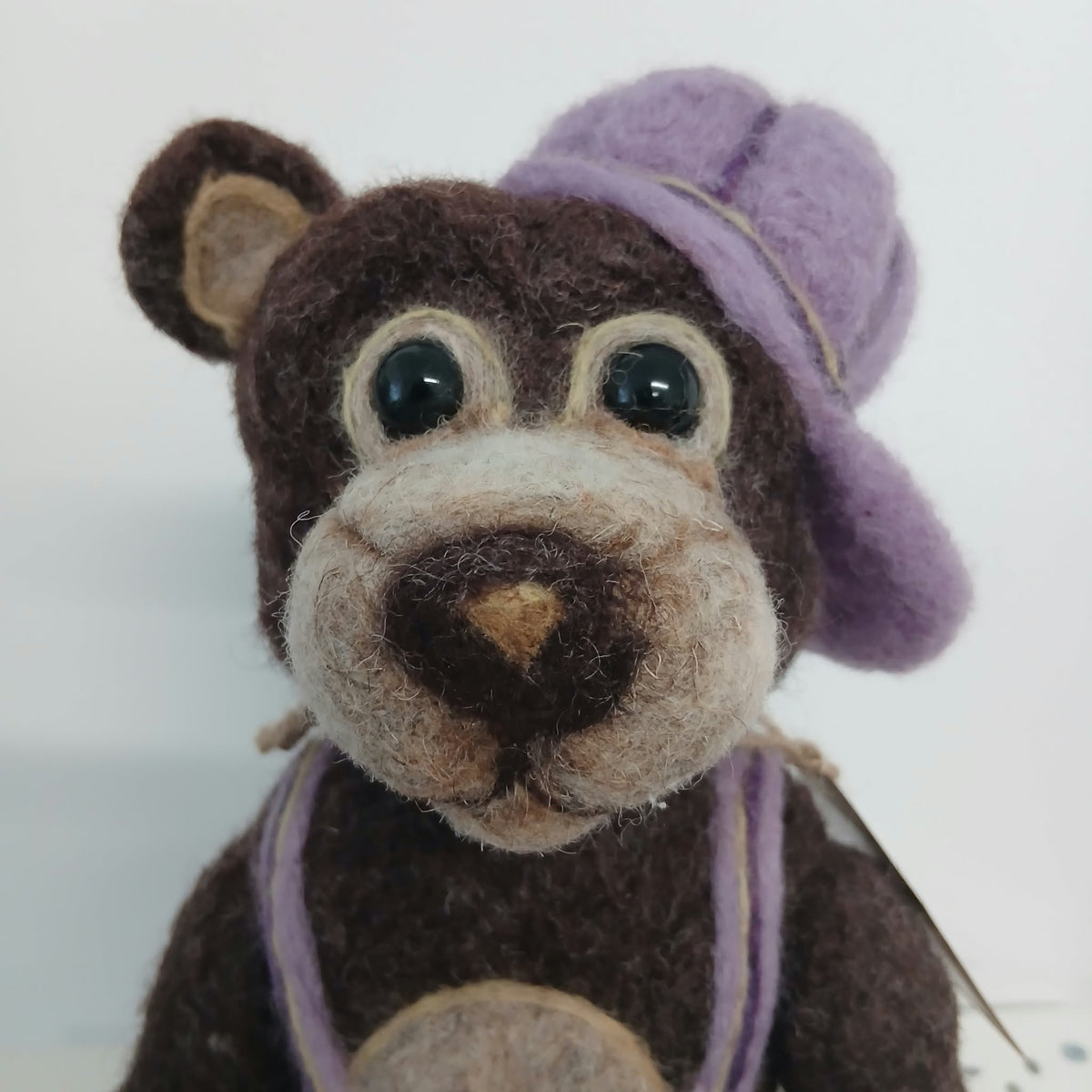 Brown Bear With Purple Hat - Needle Felt - Have You Any Wool