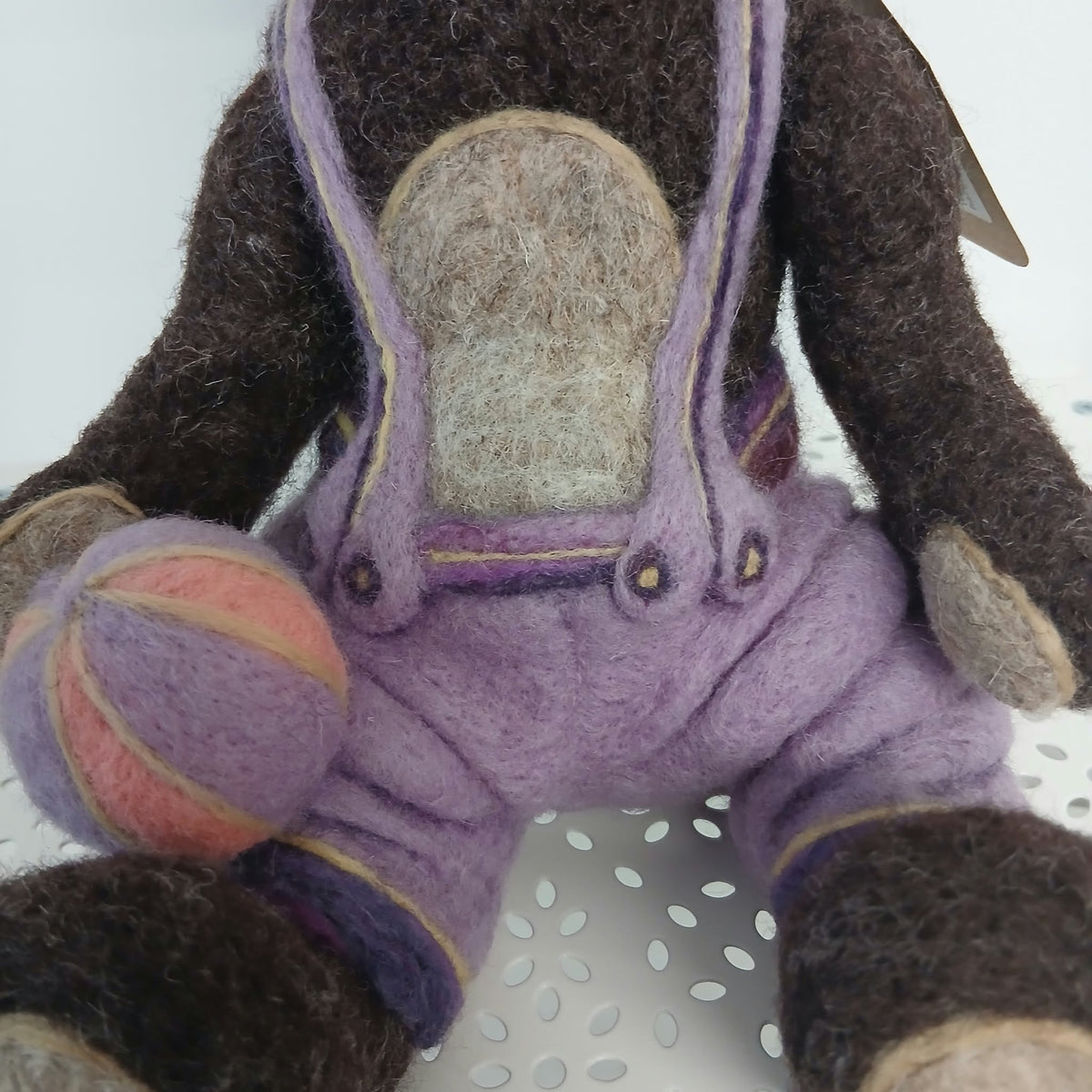 Brown Bear With Purple Hat - Needle Felt - Have You Any Wool