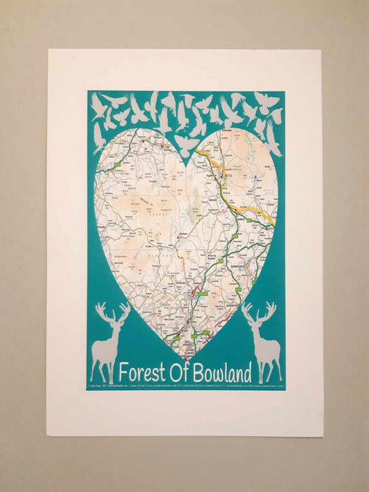 The Heart Of Bowland OS Map Wall Art Print