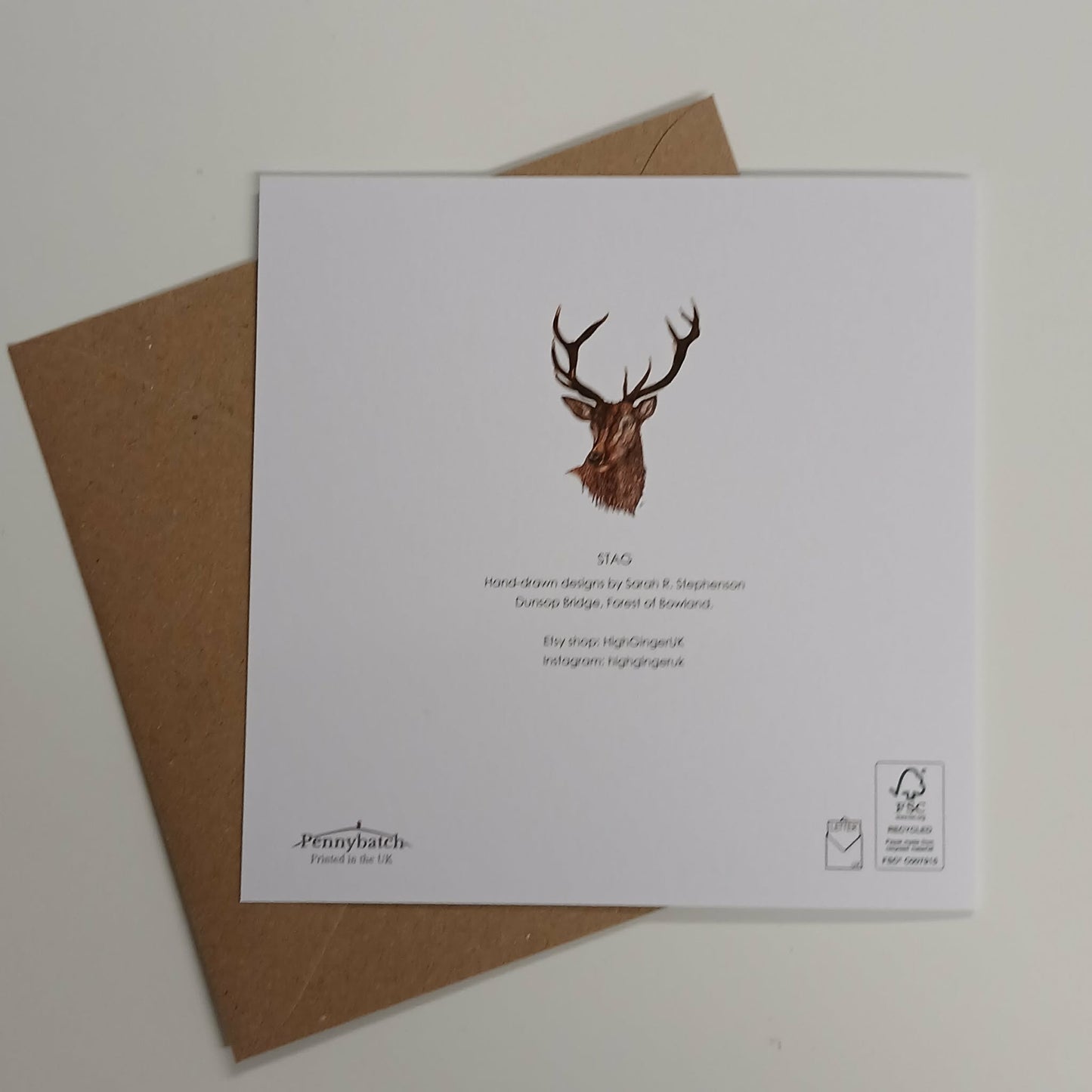 Stag Greeting Card - High Ginger
