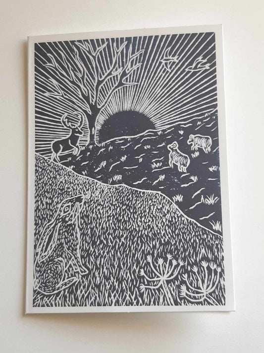 Sunrise Over The Fell 5 x 7 Inch Greeting Card