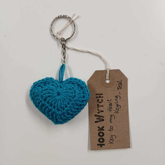 Key To My Heart Keyring - Teal - HookWytch