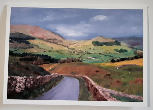View Above Whitewell Lancashire 5 x 7 Inch Greeting Card