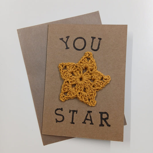 You Star Crochet Greeting Card - HookWytch